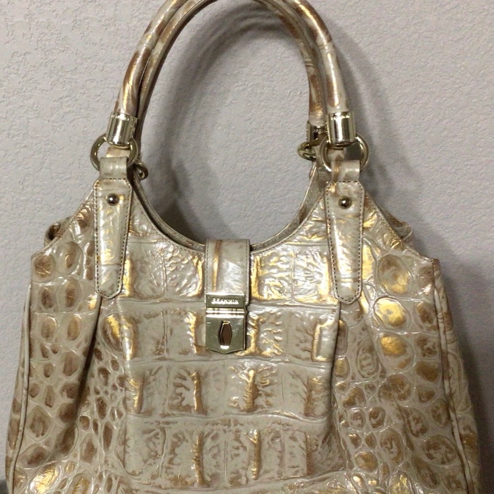 Brahmin Ivory/Gold Elisa Hobo